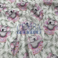 Printed Kashkorse Fabric | 94% Cot 6% Ea | Donut&Koala Printed Kashkorse Fabric | 94% Cot 6% Ea | Donut&Koala