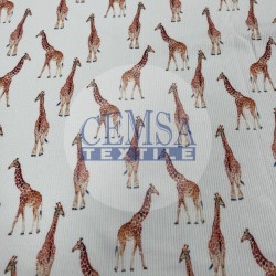 Printed 2x2 Kashkorse Fabric 94% Cot 6% Ea | Giraffe Printed 2x2 Kashkorse Fabric 94% Cot 6% Ea | Giraffe