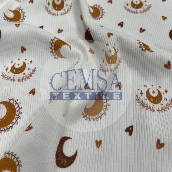 Printed Kashkorse Fabric | 94% Cot 6% Ea | Moon Cemsa Textile