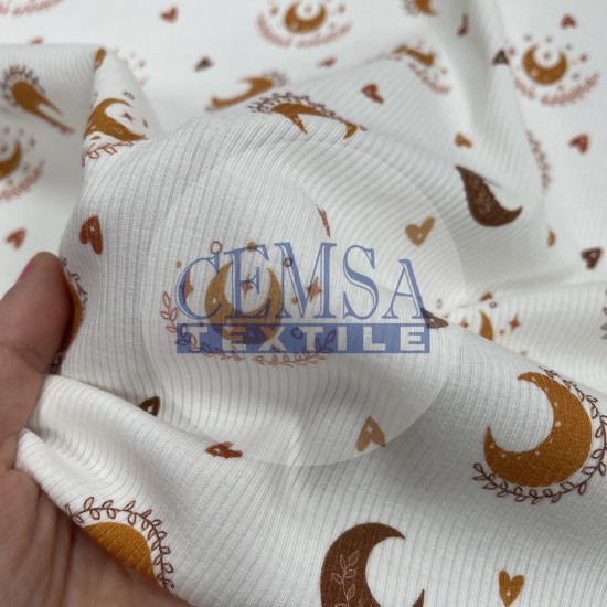 Printed Kashkorse Fabric | 94% Cot 6% Ea | Moon Cemsa Textile