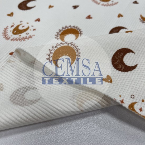 Printed Kashkorse Fabric | 94% Cot 6% Ea | Moon Cemsa Textile