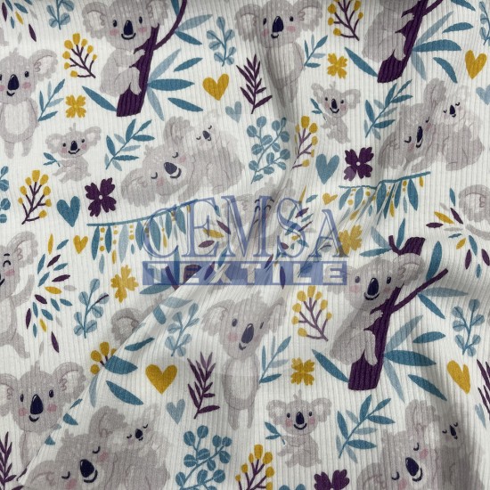 Printed Kashkorse Fabric | 94% Cot 6% Ea | Koala Cemsa Textile