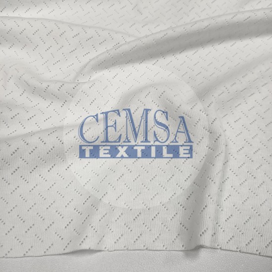 Transfer Rib Fabric| 100% Cotton | White Diagonal Line Cemsa Textile