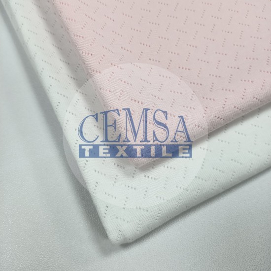 Transfer Rib Fabric| 100% Cotton | White Diagonal Line Cemsa Textile