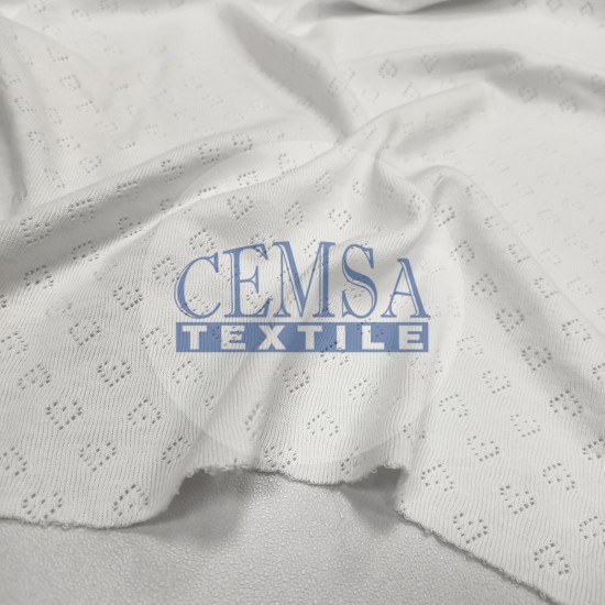 Transfer Rib Fabric| 100% Cotton| White Heart Cemsa Textile