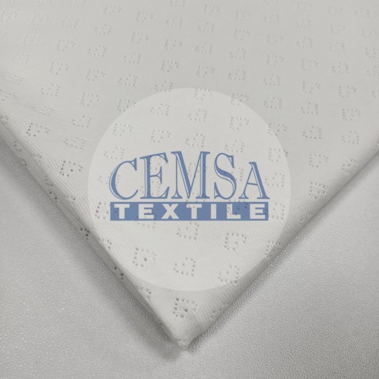 Transfer Rib Fabric| 100% Cotton| White Heart Cemsa Textile