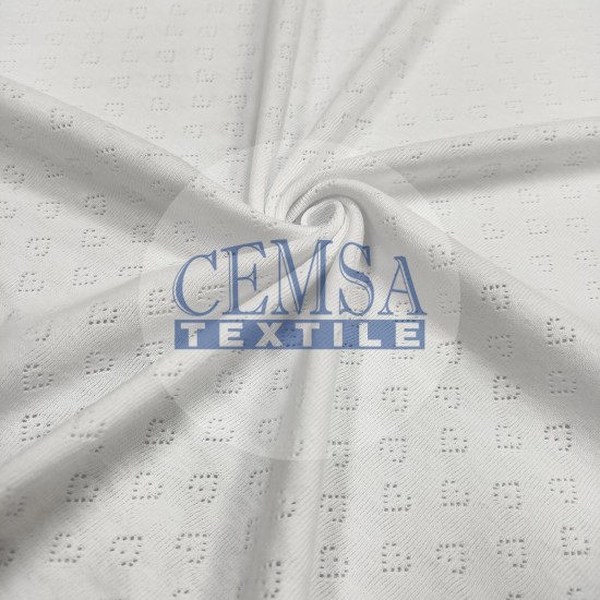 Transfer Rib Fabric| 100% Cotton| White Heart Cemsa Textile