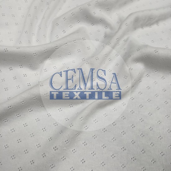 Transfer Rib Fabric | 100% Cotton | White Crystal Cemsa Textile