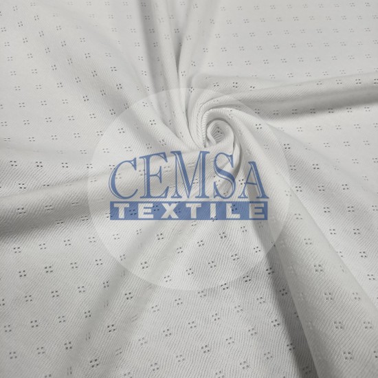 Transfer Rib Fabric | 100% Cotton | White Crystal Cemsa Textile
