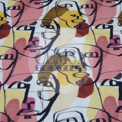 Printed Sateen Fabric | 100% Cotton| Face Drawing 233050