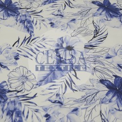 Printed Sateen Fabric | 100% Cotton| Blue Flower 233059
