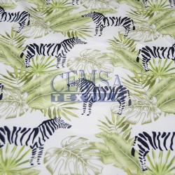 Printed Sateen Fabric | 100% Cotton| Zebra 233061 Printed Sateen Fabric | 100% Cotton| Zebra 233061