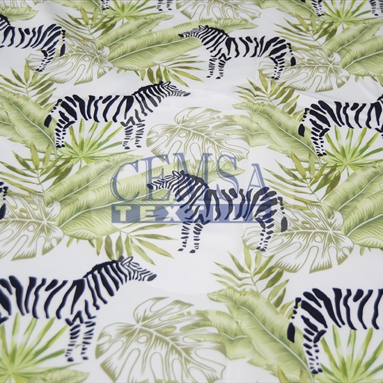 Printed Sateen Fabric | 100% Cotton| Zebra 233061 Cemsa Textile