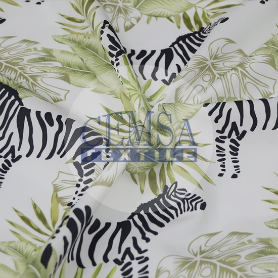 Printed Sateen Fabric | 100% Cotton| Zebra 233061 Cemsa Textile