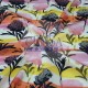 Sateen S_233071 Printed Sateen Fabric | 100% Cotton| Black-Pink Flower 233071