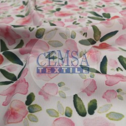 Printed Silky Sateen Fabric | 100% Cotton| Watercolor Flower 233082 Printed Silky Sateen Fabric | 100% Cotton| Watercolor Flower 233082