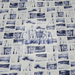 Printed Sateen Fabric | 100% Cotton| Watercolor Square 566135