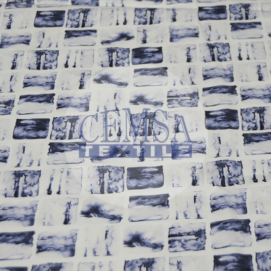 Sateen S_566135 Printed Sateen Fabric | 100% Cotton| Watercolor Square 566135
