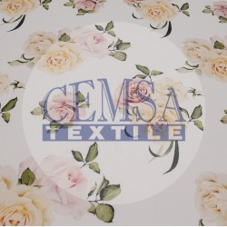 Printed Sateen Fabric | 100% Cotton | Rose