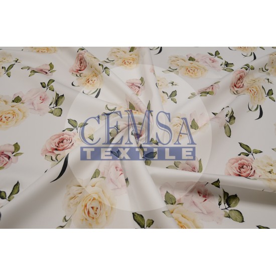 Sateen S_R Printed Sateen Fabric | 100% Cotton | Rose