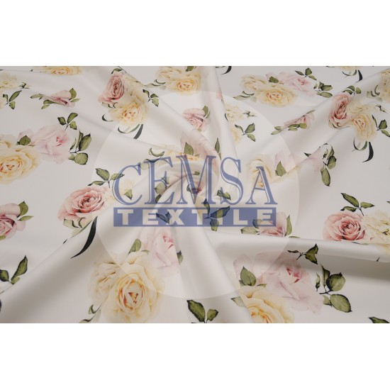 Sateen S_R Printed Sateen Fabric | 100% Cotton | Rose