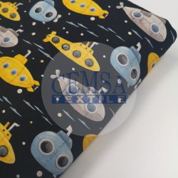 Printed Single Jersey | 95% Cot 5% Ea | Submarine