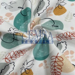 Printed Single Jersey | 95% Cot 5% Ea | Leaves