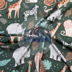 Printed Single Jersey | 95% Cot 5% Ea | Animals
