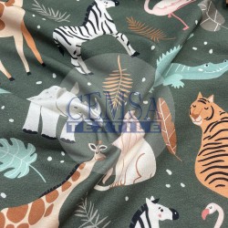 Printed Single Jersey | 95% Cot 5% Ea | Animals