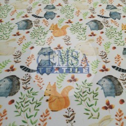 Printed Single Jersey | 95% Cot 5% Ea | Cute Forest Animals