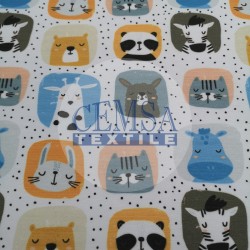 Printed Single Jersey | 95% Cot 5% Ea | Sleepy Animals