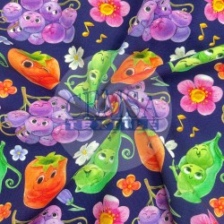 Printed Single Jersey | 95% Cot 5% Ea | Vegetables