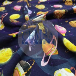 Printed Single Jersey | 95% Cot 5% Ea | Food Planets