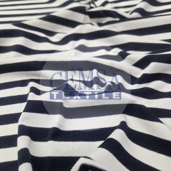Yarn Dyed Stripe Single Jersey 92% Cot 8% Ea | Navy & White Yarn Dyed Stripe Single Jersey 92% Cot 8% Ea | Navy & White