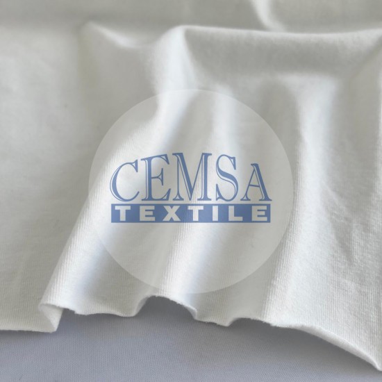 Single Jersey 45% Cot 45% Modal 10% Elastan | Carbon Brushed Extra Silicon | 210 gsm | Ecru Cemsa Textile