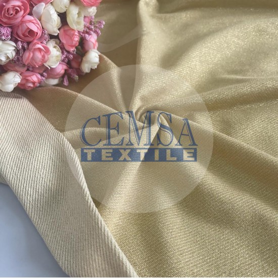 Two Yarn Fleece 95% Cotton 5% Lurex | Gold Cemsa Textile Two Yarn Fleece 95% Cotton 5% Lurex | Gold Cemsa Textile
