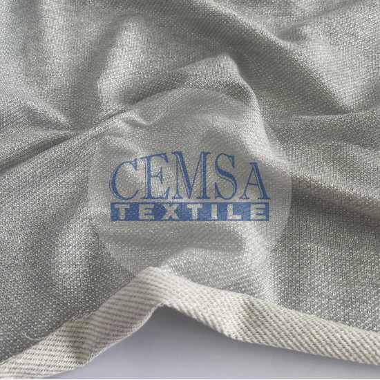 Two Yarn Fleece 95% Cotton 5% Lurex | Silver Cemsa Textile