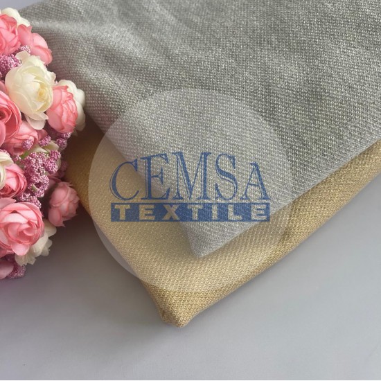 Two Yarn Fleece 95% Cotton 5% Lurex | Gold Cemsa Textile