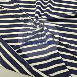 Yarn Dyed Stripe Two Yarn Fleece 95% Cot 5% Ea | Navy & White Yarn Dyed Stripe Two Yarn Fleece 95% Cot 5% Ea | Navy & White