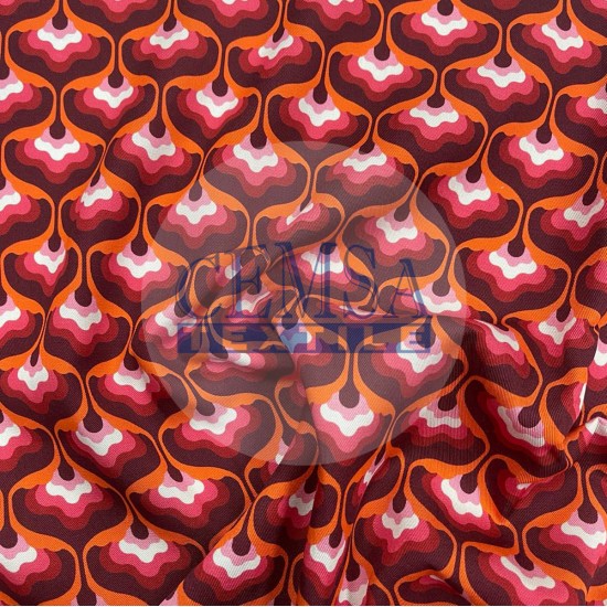 Printed Woven Fabric 100% Viscose | Belmando Red