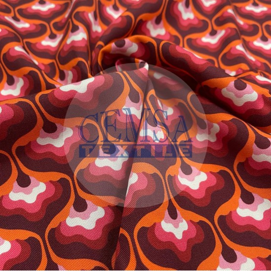 Printed Woven Fabric 100% Viscose | Belmando Red