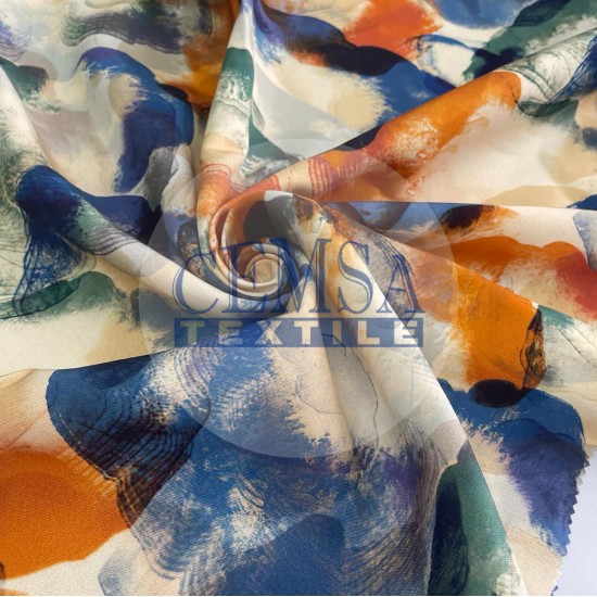 Printed Woven Fabric 100% Viscose | Belmando Colorful3 Cemsa Textile
