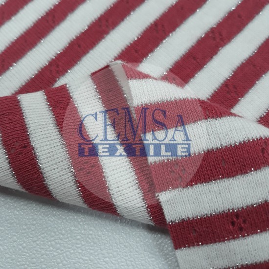 Transfer Rib Fabric | 95% Cot 5% Lurex | 19-499/3 Cemsa Textile