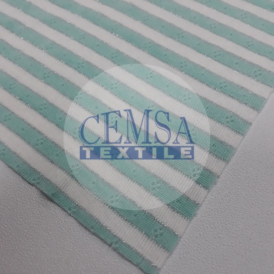 Transfer Rib Fabric | 45% Cot 50% Pes Viscose 5% Lurex | 19-500 Cemsa Textile