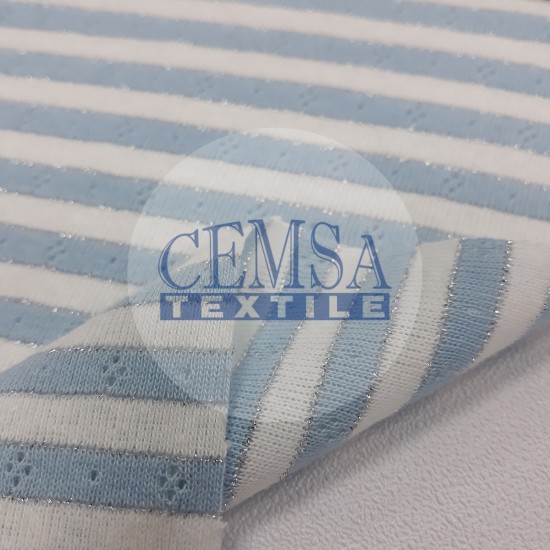 Transfer Rib Fabric | 95% Cotton 5% Lurex | 19-499 Cemsa Textile