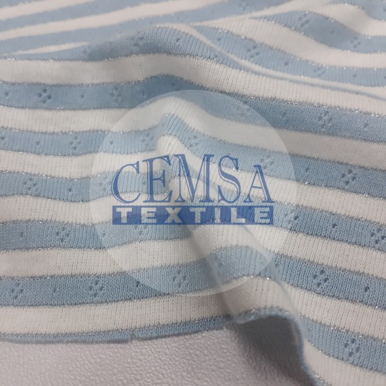 Transfer Rib Fabric | 95% Cotton 5% Lurex | 19-499 Cemsa Textile