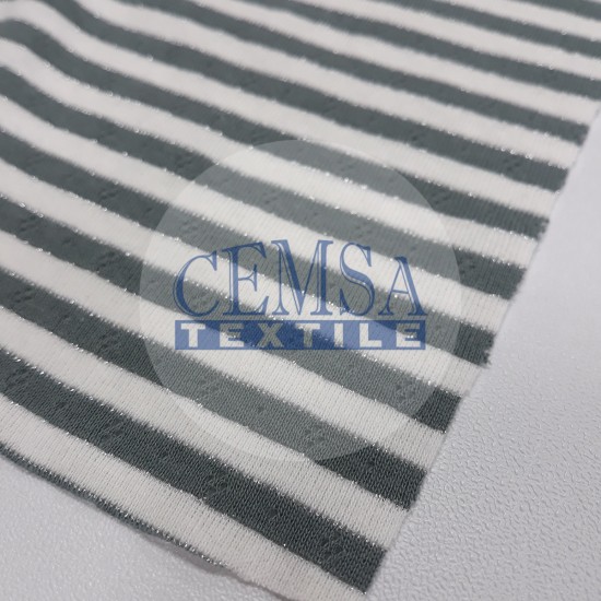Transfer Rib Fabric | 95% Cotton 5% Lurex | 19-499/2 Cemsa Textile