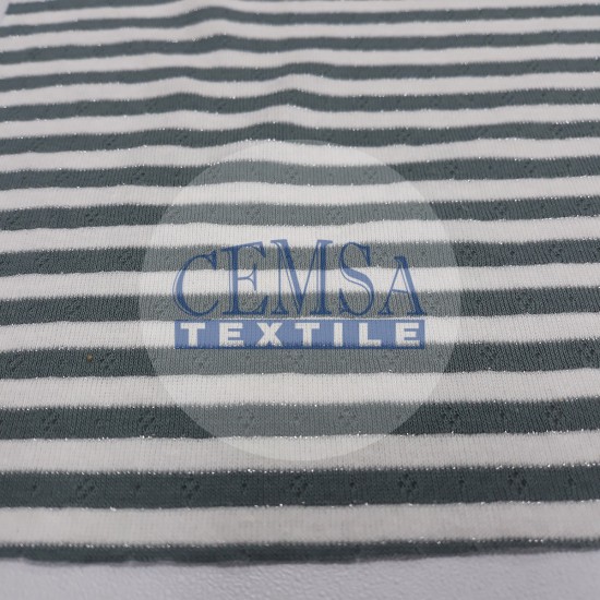 Transfer Rib Fabric | 95% Cotton 5% Lurex | 19-499/2 Cemsa Textile