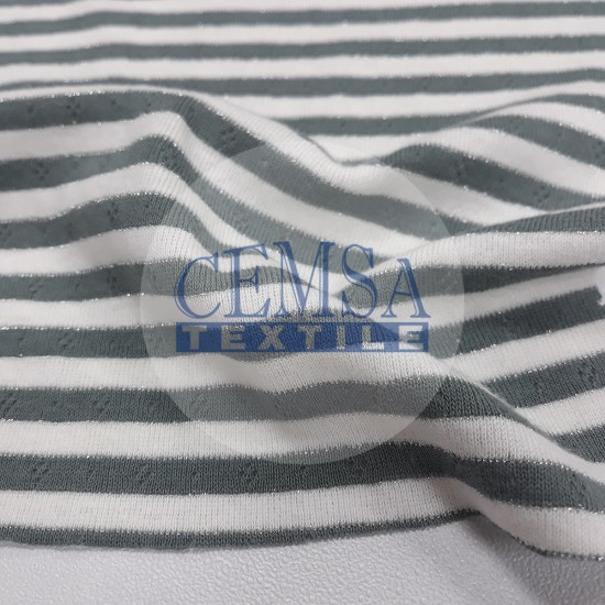 Transfer Rib Fabric | 95% Cotton 5% Lurex | 19-499/2 Cemsa Textile
