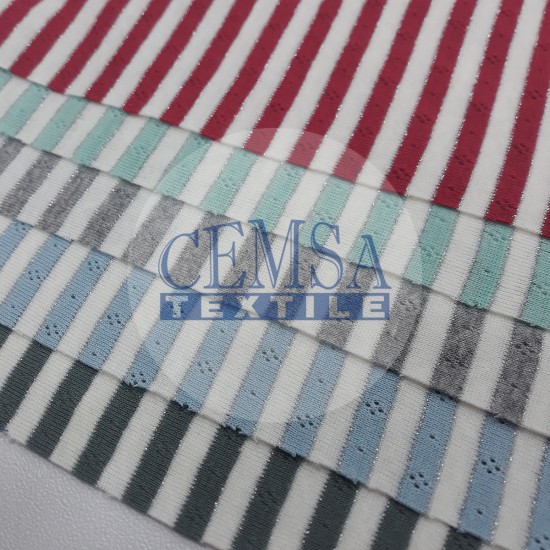 Transfer Rib Fabric | 95% Cot 5% Lurex | 19-499/3 Cemsa Textile